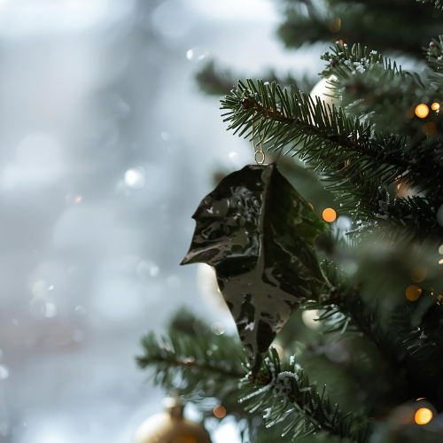 Green Poinsettia Leaf Ornament